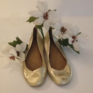 🆕Coach Chelsea Gold Ballerina Flats